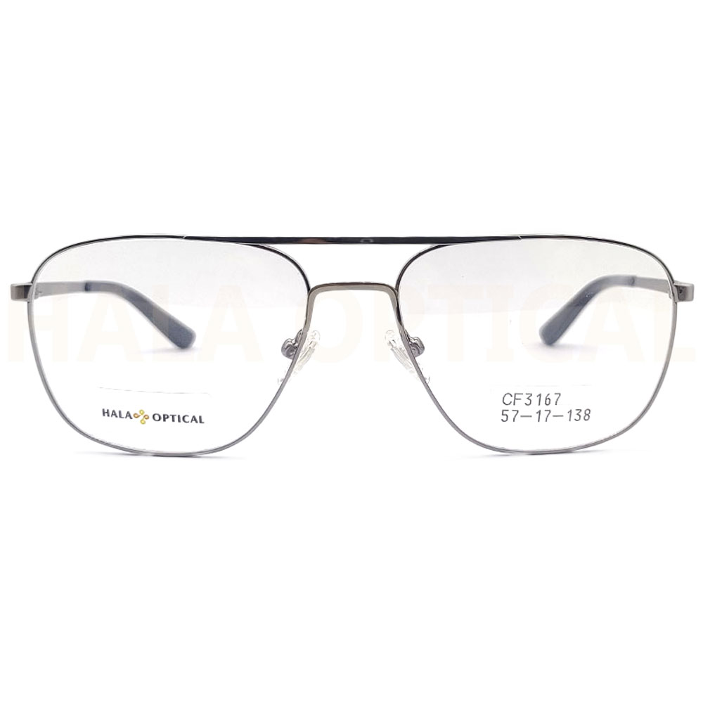 Double bridge men's optical frame