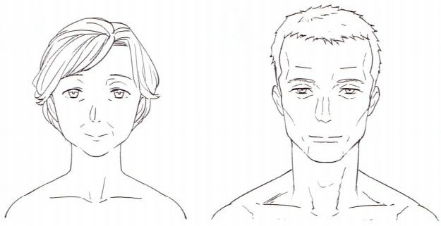 women and men facial structure comparison