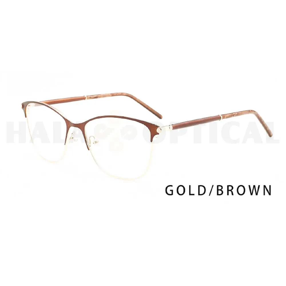 Ready stock gold brown metal spectacle frames