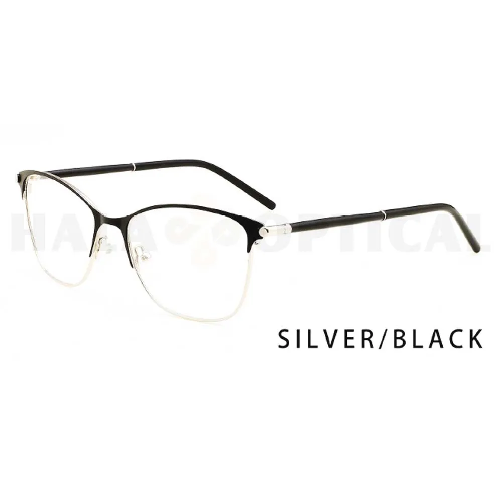 Ready stock silver black color optical frames for women